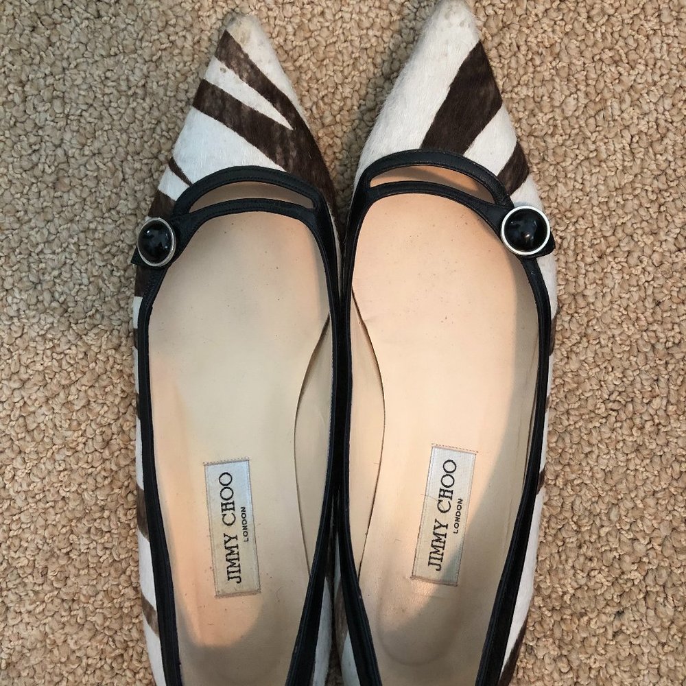 JIMMY CHOO Zebra Flats